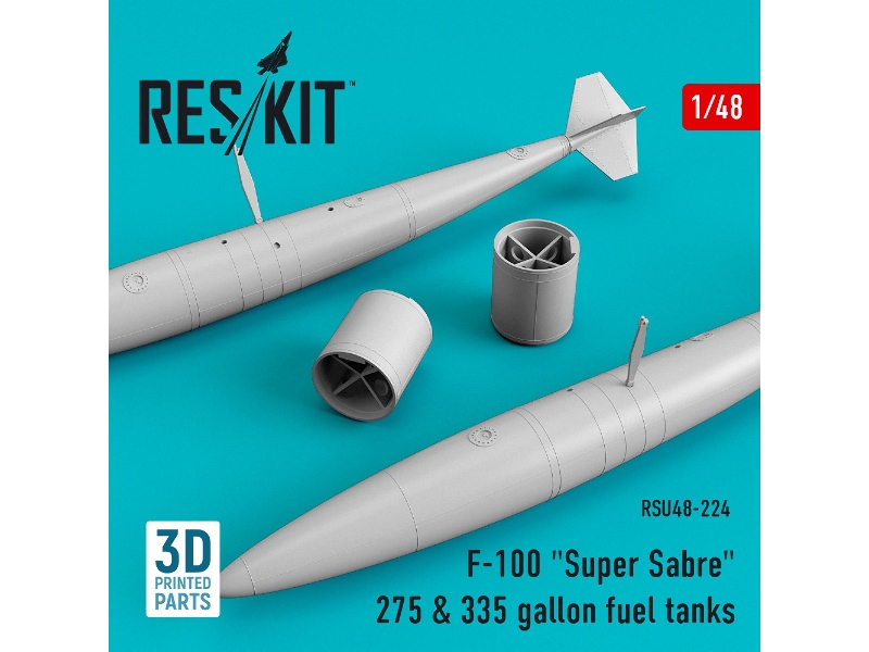 F-100 Super Sabre 275 & 335 Gallon Fuel Tanks (3d Printing) - zdjęcie 1 F-100 Super Sabre 275 & 335 Gallon Fuel Tanks (3d Printing) - zdjęcie 1