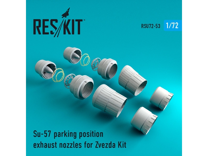 Su-57 Parking Position Exhaust Nozzles For Zvezda Kit - zdjęcie 1 Su-57 Parking Position Exhaust Nozzles For Zvezda Kit - zdjęcie 1