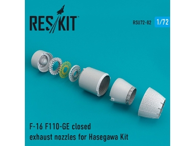 F-16 F110-ge Closed Exhaust Nozzles For Hasegawa Kit - zdjęcie 1