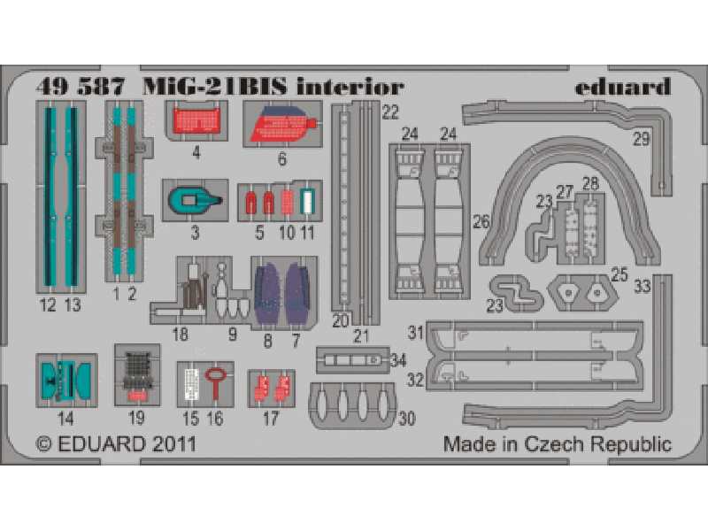 MiG-21BIS interior S. A. 1/48 - Eduard - blaszki - zdjęcie 1 MiG-21BIS interior S. A. 1/48 - Eduard - blaszki - zdjęcie 1