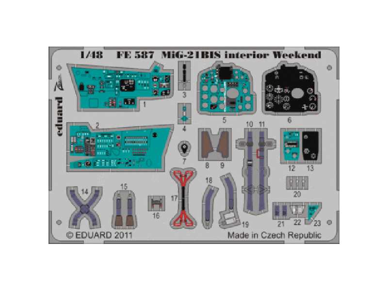 MiG-21BIS interior S. A. Weekend 1/48 - Eduard - blaszki - zdjęcie 1 MiG-21BIS interior S. A. Weekend 1/48 - Eduard - blaszki - zdjęcie 1