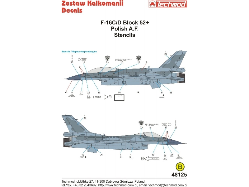 F-16C/D Block 52+ Polskie Siły Powietrzne - napisy eksploatacyjne - zdjęcie 1