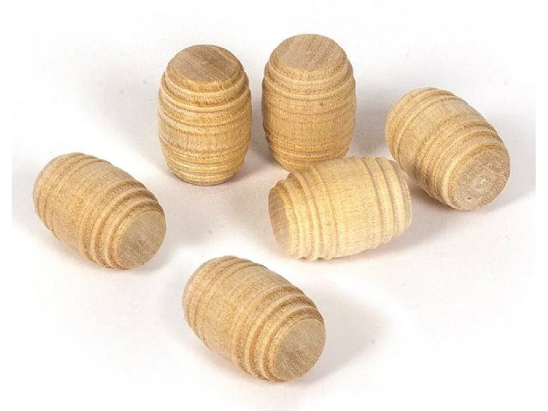 Beczki Drewniane 17mm 6szt / 6 Pcs - zdjęcie 1