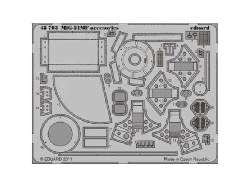 MiG-21MF accessories 1/48 - Eduard - blaszki - zdjęcie 1 MiG-21MF accessories 1/48 - Eduard - blaszki - zdjęcie 1