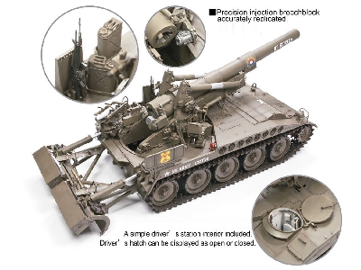 M110 amerykańska haubica samobieżna 203 mm z lemieszem - zdjęcie 2