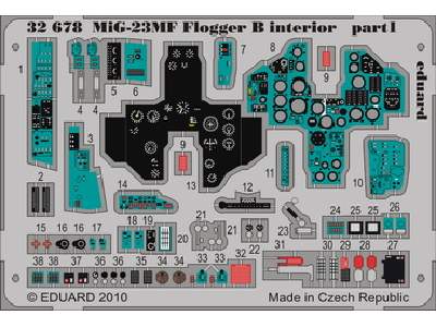  MiG-23MF Flogger B interior S. A. 1/32 - Trumpeter - blaszki - zdjęcie 1