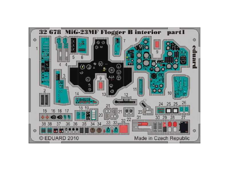 MiG-23MF Flogger B interior S. A. 1/32 - Trumpeter - blaszki - zdjęcie 1 MiG-23MF Flogger B interior S. A. 1/32 - Trumpeter - blaszki - zdjęcie 1
