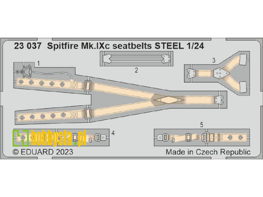 Spitfire Mk. IXc seatbelts STEEL 1/24 - AIRFIX - zdjęcie 1