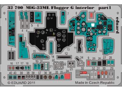  MiG-23ML Flogger G interior S. A. 1/32 - Trumpeter - blaszki - zdjęcie 1