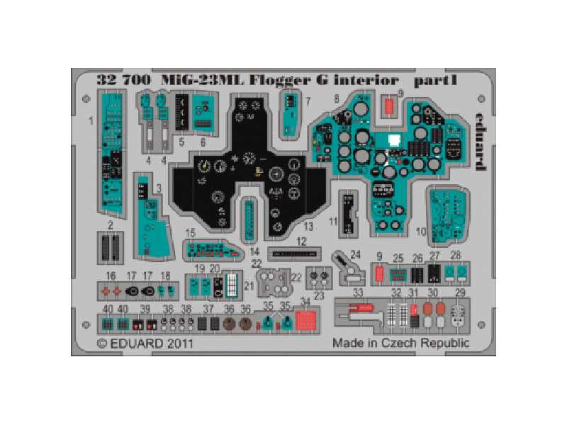 MiG-23ML Flogger G interior S. A. 1/32 - Trumpeter - blaszki - zdjęcie 1 MiG-23ML Flogger G interior S. A. 1/32 - Trumpeter - blaszki - zdjęcie 1