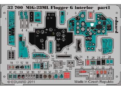  MiG-23ML Flogger G interior S. A. 1/32 - Trumpeter - blaszki - zdjęcie 2