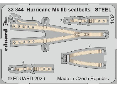 Hurricane Mk. IIb seatbelts STEEL 1/32 - REVELL - zdjęcie 1