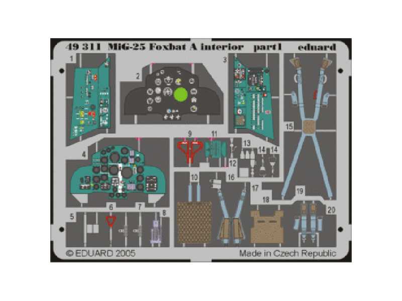 MiG-25 Foxbat A interior 1/48 - Revell - blaszki - zdjęcie 1 MiG-25 Foxbat A interior 1/48 - Revell - blaszki - zdjęcie 1