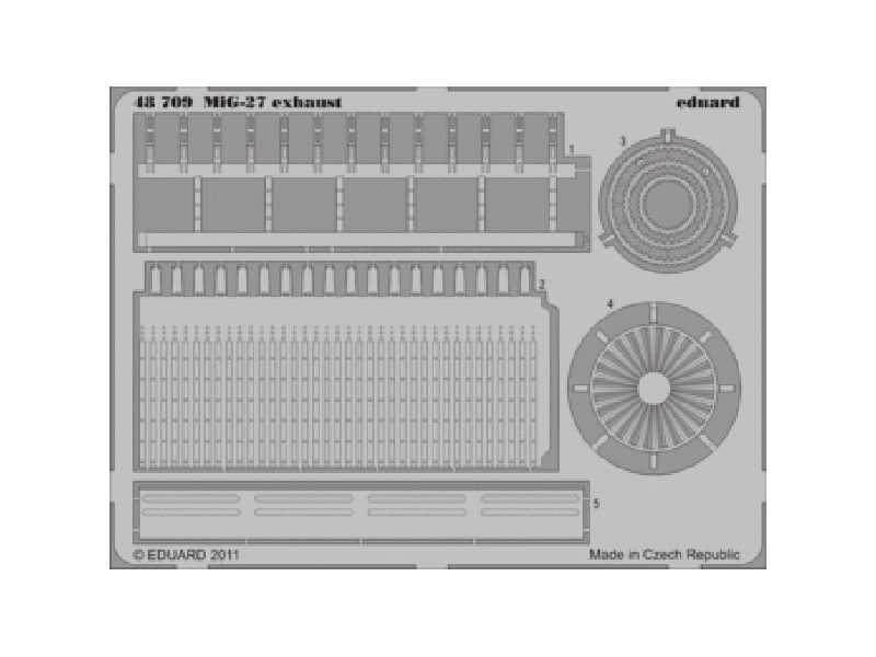  MiG-27 exhaust 1/48 - Italeri - blaszki - zdjęcie 1