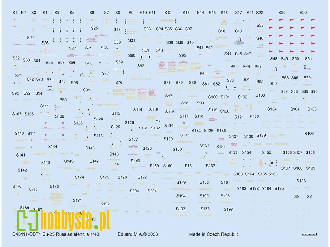 Su-25 Russian stencils 1/48 - ZVEZDA - zdjęcie 1