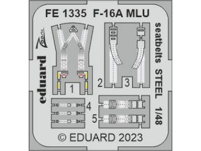 F-16A MLU seatbelts STEEL 1/48 - KINETIC MODEL - zdjęcie 1