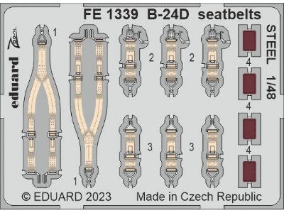 B-24D seatbelts STEEL 1/48 - REVELL - zdjęcie 1