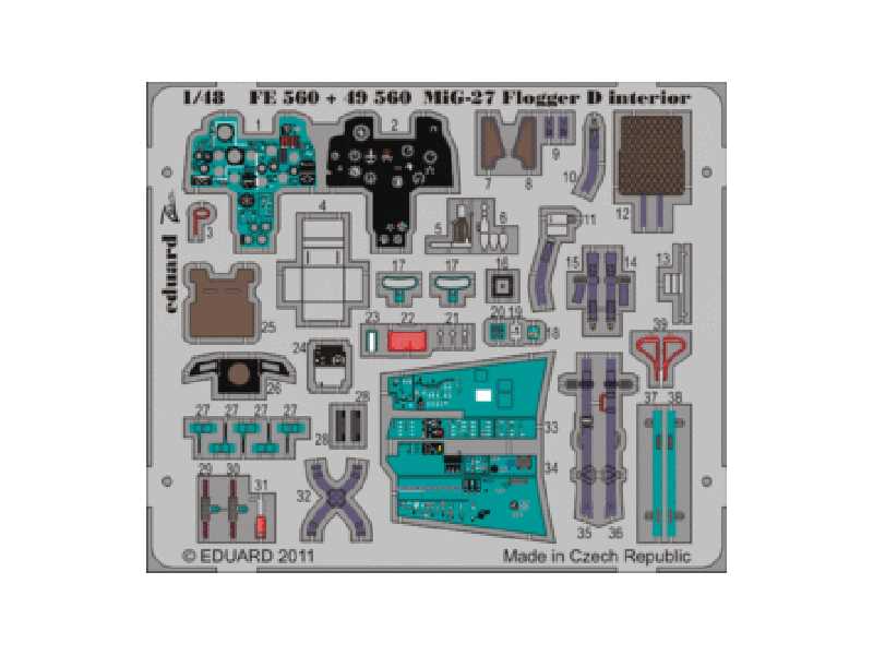 MiG-27 Flogger D interior S. A. 1/48 - Italeri - blaszki - zdjęcie 1 MiG-27 Flogger D interior S. A. 1/48 - Italeri - blaszki - zdjęcie 1