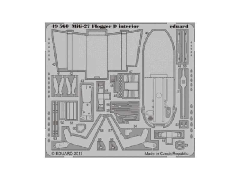 MiG-27 Flogger D interior S. A. 1/48 - Italeri - blaszki - zdjęcie 1 MiG-27 Flogger D interior S. A. 1/48 - Italeri - blaszki - zdjęcie 1