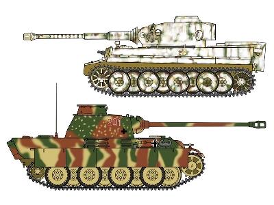 Tiger I & Panther G German Army Main Battle Tank Combo 2 Kits - zdjęcie 2