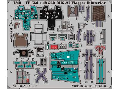  MiG-27 Flogger D interior S. A. 1/48 - Italeri - blaszki - zdjęcie 3