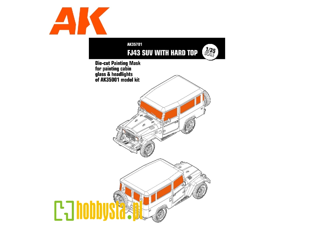 Die-cut Painting Mask For Painting Cabin Glass & Headlights Of Ak35001 Model Kit - zdjęcie 1