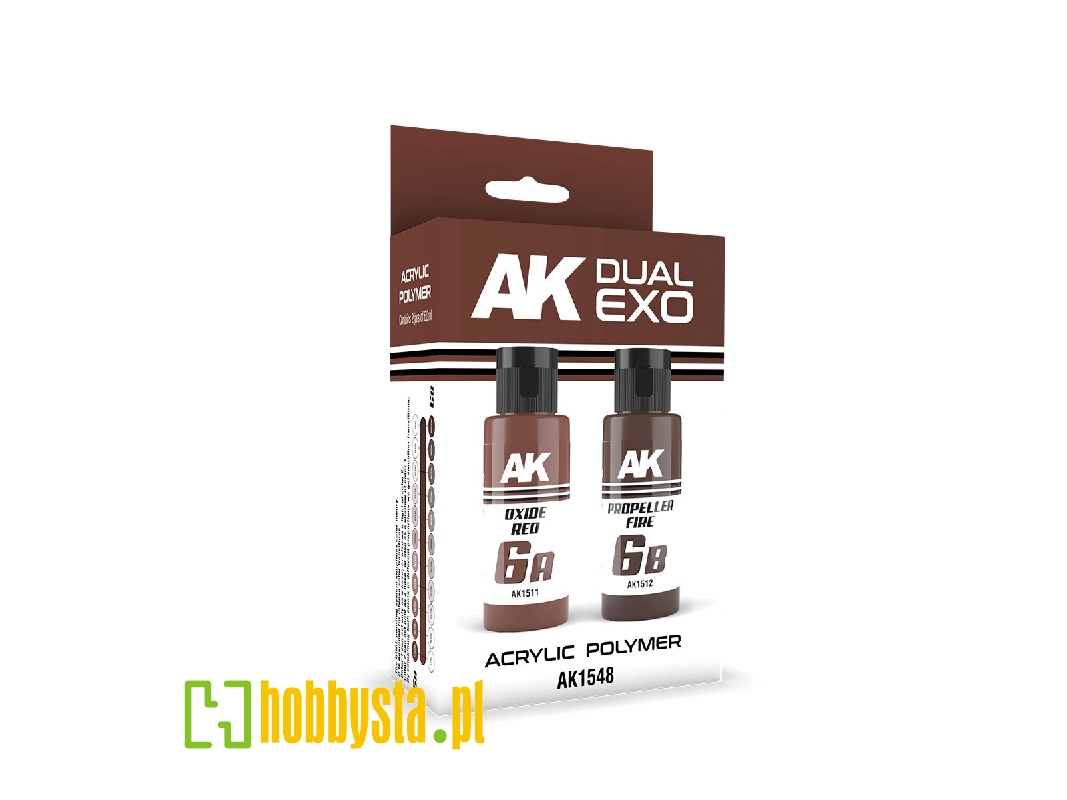 Ak 1548 6a Oxide Red & 6b Propeller Fire - Dual Exo Set 6 - zdjęcie 1 Ak 1548 6a Oxide Red & 6b Propeller Fire - Dual Exo Set 6 - zdjęcie 1