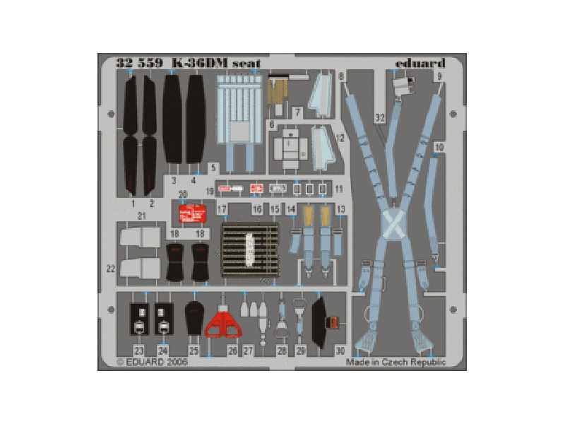 MiG-29 Fulcrum K-36DM seat 1/32 - Trumpeter - blaszki - zdjęcie 1 MiG-29 Fulcrum K-36DM seat 1/32 - Trumpeter - blaszki - zdjęcie 1