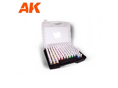 Ak 11707 3g Plastic Briefcase 120 Wargame Colors Set - zdjęcie 3