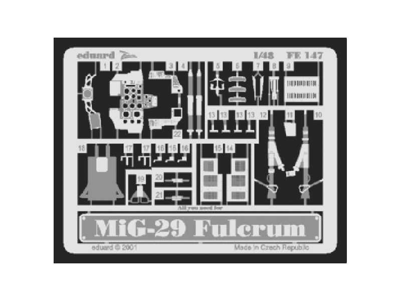 MiG-29A Fulcrum 1/48 - Academy Minicraft - blaszki - zdjęcie 1 MiG-29A Fulcrum 1/48 - Academy Minicraft - blaszki - zdjęcie 1