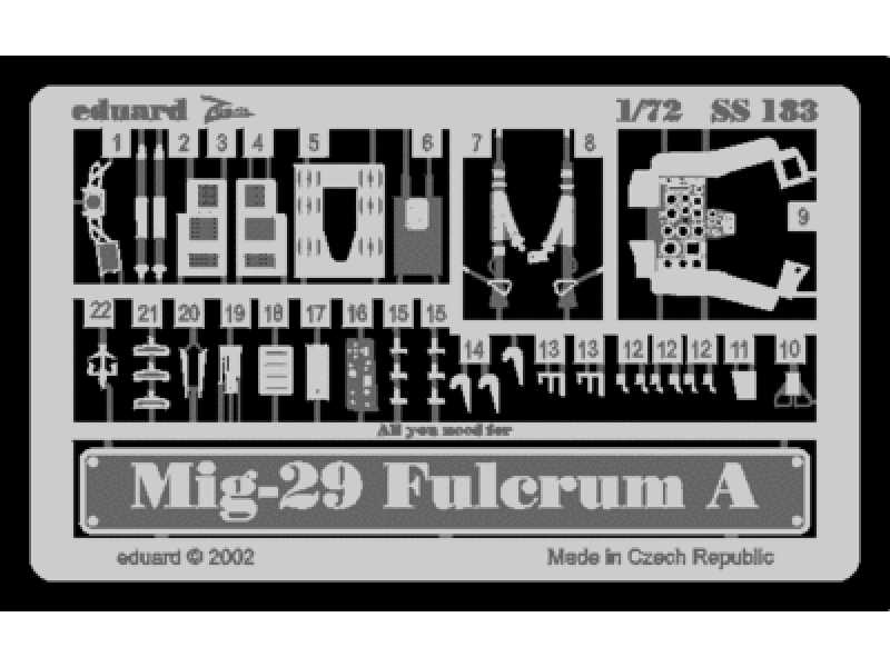 MiG-29A Fulcrum 1/72 - Italeri - blaszki - zdjęcie 1 MiG-29A Fulcrum 1/72 - Italeri - blaszki - zdjęcie 1