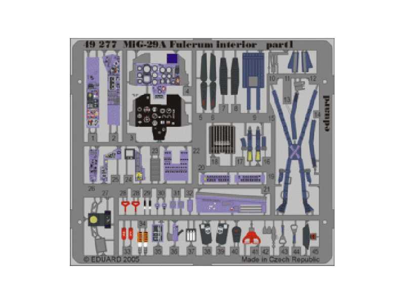 MiG-29A Fulcrum interior 1/48 - Academy Minicraft - blaszki - zdjęcie 1 MiG-29A Fulcrum interior 1/48 - Academy Minicraft - blaszki - zdjęcie 1