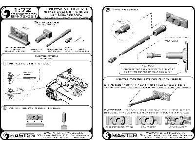 Pzkpfw Vi Tiger I - Lufy Mg-34 I Lufa Działa 88mm Kwk36 L/56 Z Wczesną Wersją Hamulca Wylotowego I Standardową Osłoną Jarz - zdj