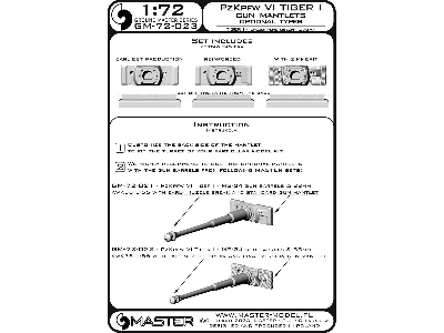 Pzkpfw Vi Tiger I - Osłony Jarzma - 3 Opcjonalne Typy - Do Stosowania Z Lufami Z Zestawów Gm-72-021 & Gm-72-022 - zdjęcie 7