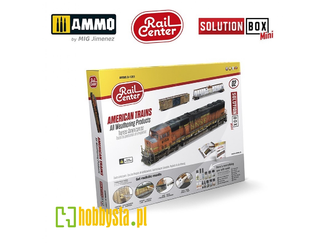 A.Mig R-1201 Ammo Rail Center Solution Box Mini 02 - American Trains. All Weathering Products - zdjęcie 1