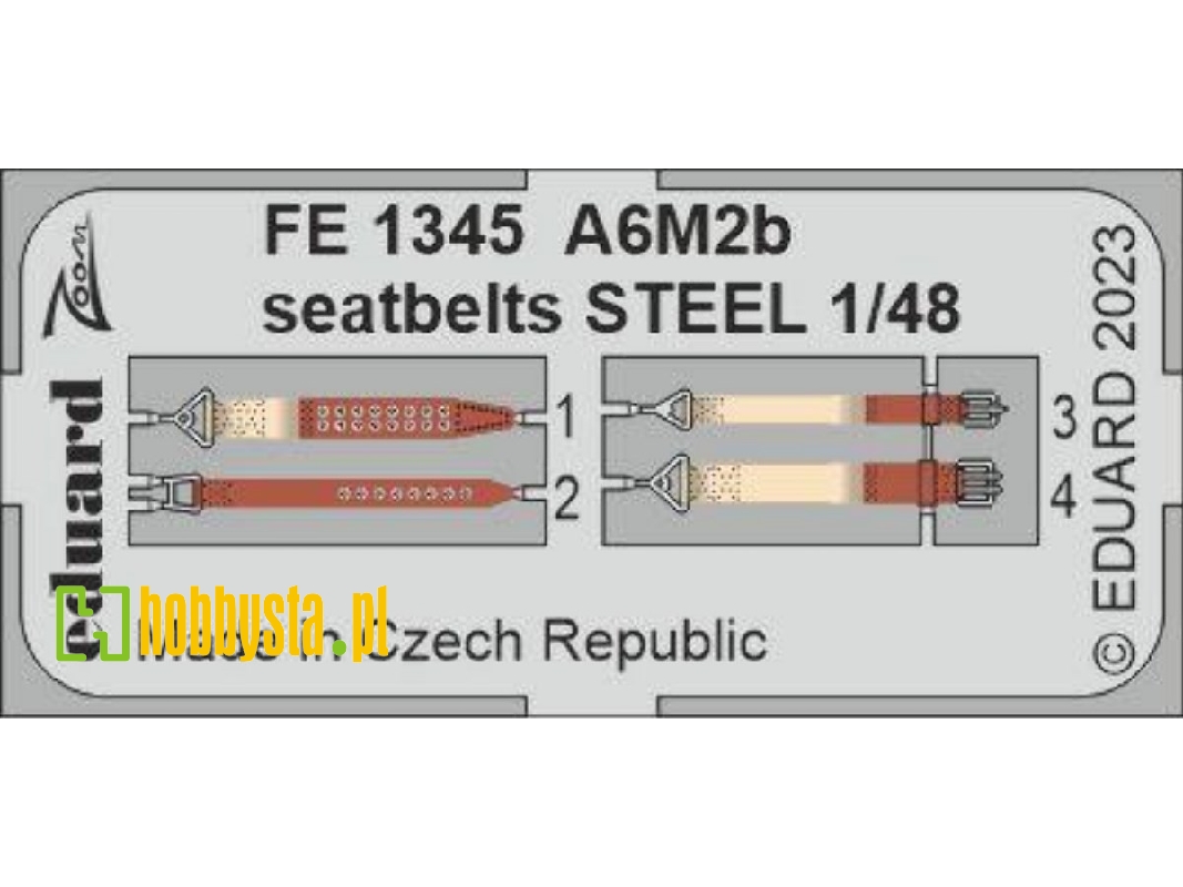 A6M2b seatbelts STEEL 1/48 - ACADEMY - zdjęcie 1