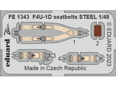 F4U-1D seatbelts STEEL 1/48 - HOBBY BOSS - zdjęcie 1