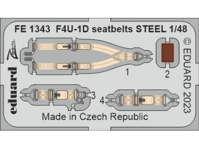 F4U-1D seatbelts STEEL 1/48 - HOBBY BOSS - zdjęcie 1