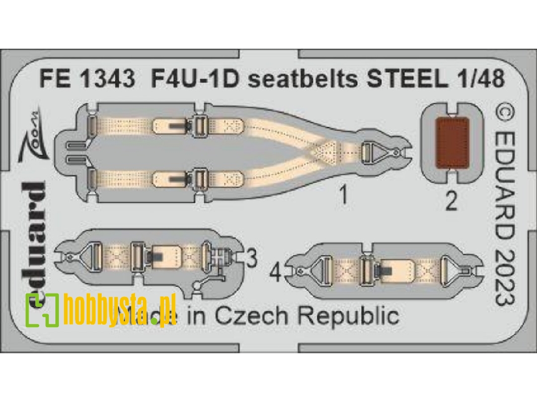 F4U-1D seatbelts STEEL 1/48 - HOBBY BOSS - zdjęcie 1
