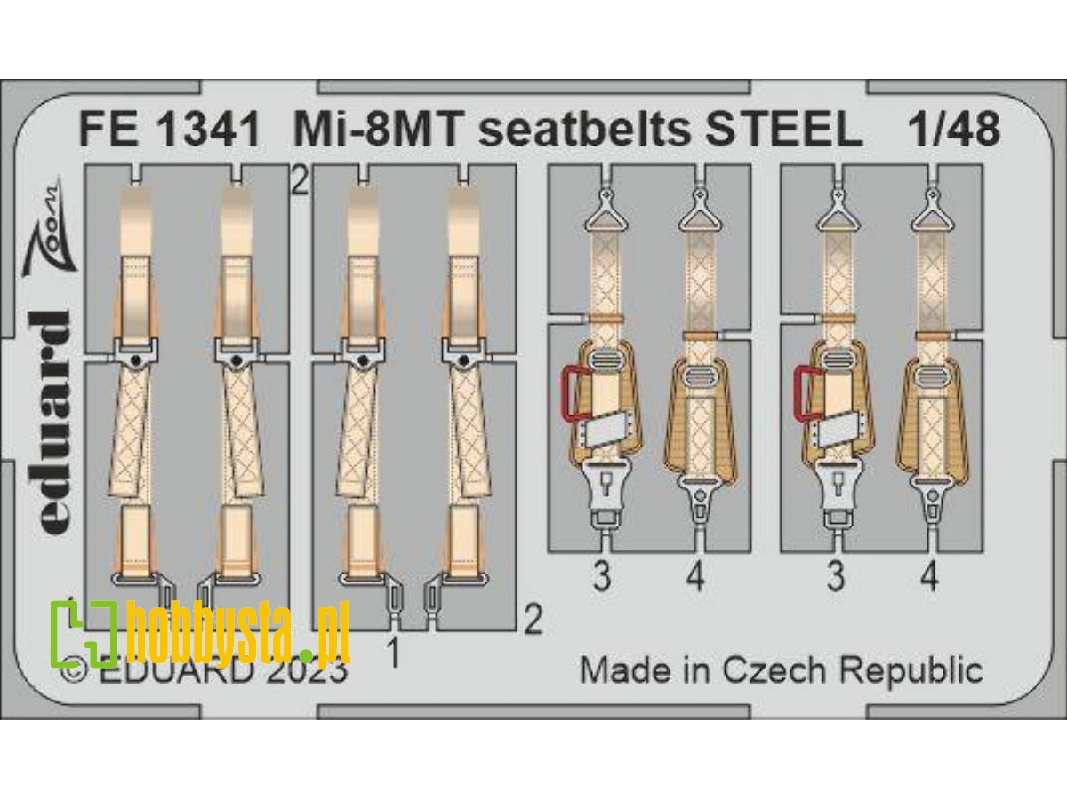 Mi-8MT seatbelts STEEL 1/48 - ZVEZDA - zdjęcie 1 Mi-8MT seatbelts STEEL 1/48 - ZVEZDA - zdjęcie 1