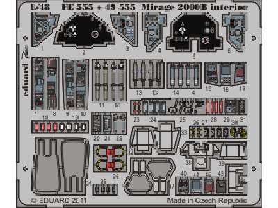  Mirage 2000B interior S. A. 1/48 - Kinetic - blaszki - zdjęcie 1