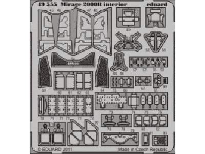  Mirage 2000B interior S. A. 1/48 - Kinetic - blaszki - zdjęcie 1