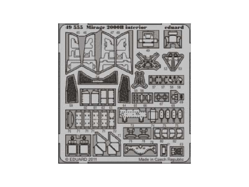  Mirage 2000B interior S. A. 1/48 - Kinetic - blaszki - zdjęcie 1