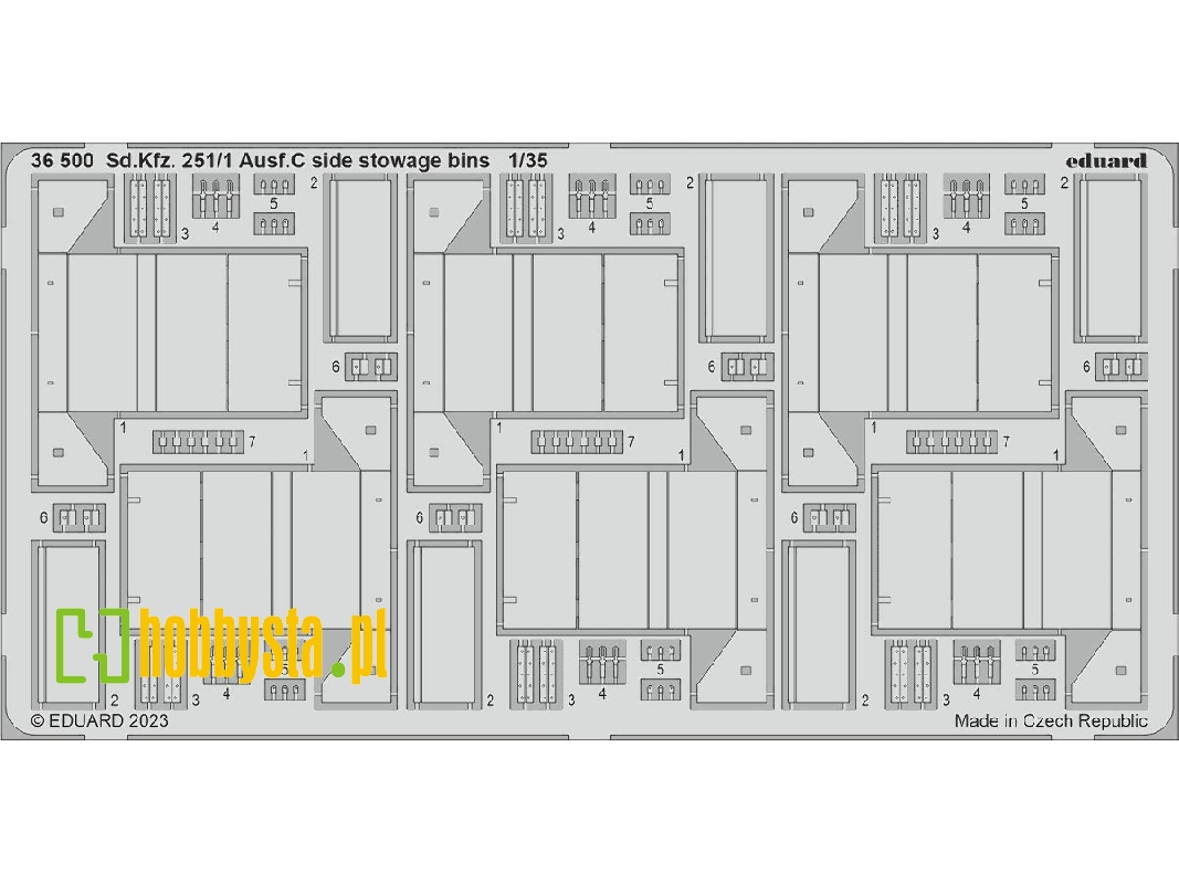 Sd. Kfz. 251/1 Ausf. C side stowage bins 1/35 - ACADEMY - zdjęcie 1 Sd. Kfz. 251/1 Ausf. C side stowage bins 1/35 - ACADEMY - zdjęcie 1