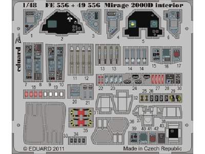  Mirage 2000D interior S. A. 1/48 - Kinetic - blaszki - zdjęcie 1