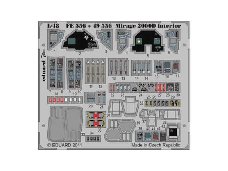  Mirage 2000D interior S. A. 1/48 - Kinetic - blaszki - zdjęcie 1