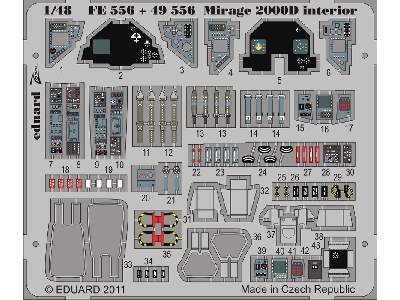  Mirage 2000D interior S. A. 1/48 - Kinetic - blaszki - zdjęcie 2