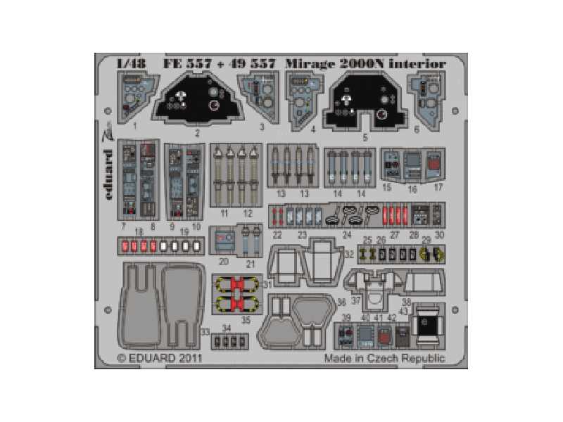 Mirage 2000N interior S. A. 1/48 - Kinetic - blaszki - zdjęcie 1 Mirage 2000N interior S. A. 1/48 - Kinetic - blaszki - zdjęcie 1