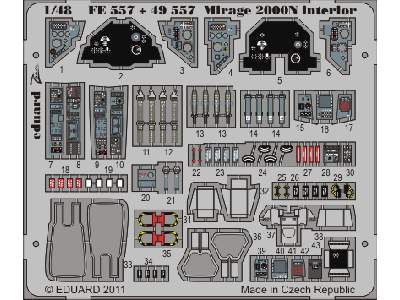  Mirage 2000N interior S. A. 1/48 - Kinetic - blaszki - zdjęcie 2