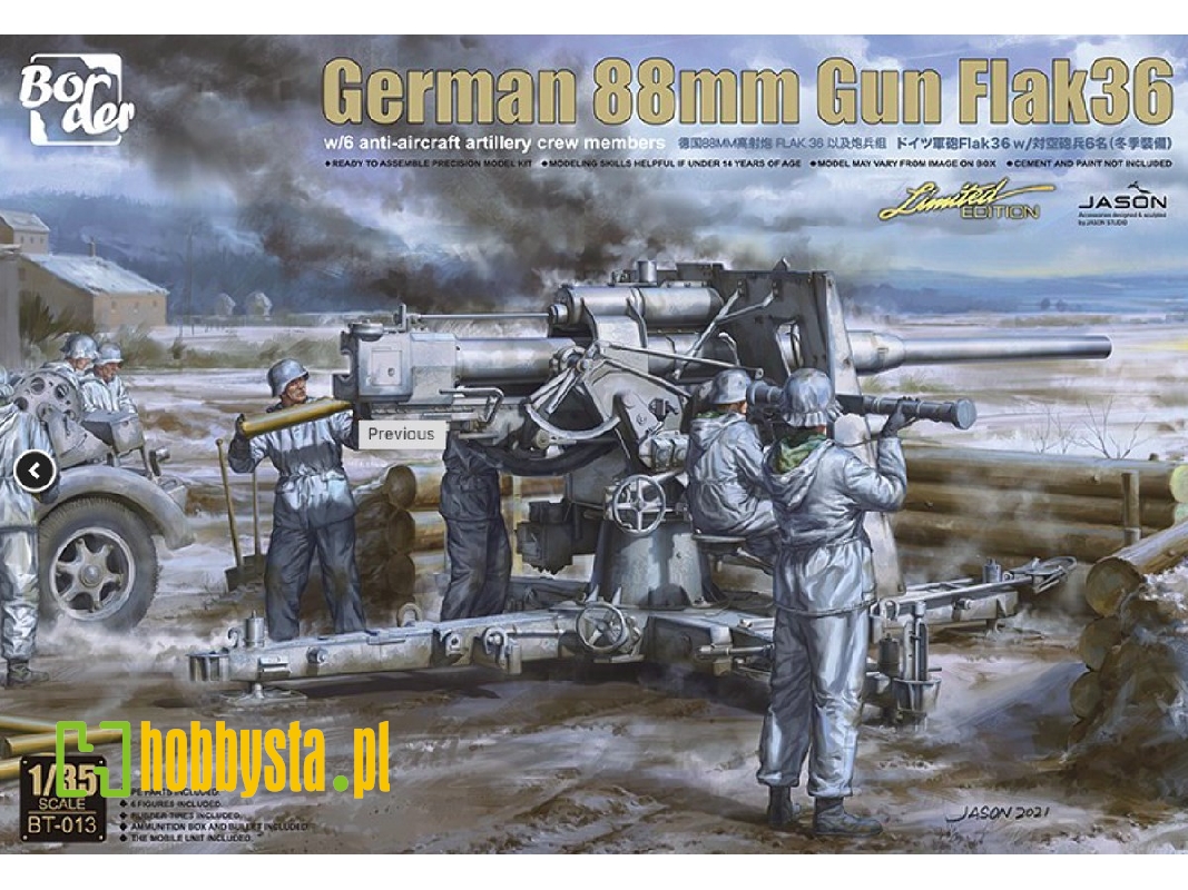 German 88mm Gun Flak 36 W/ 6 Crew Members - zdjęcie 1